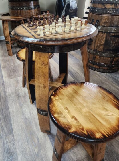 Handmade Chessboard made from Bourbon Barrels